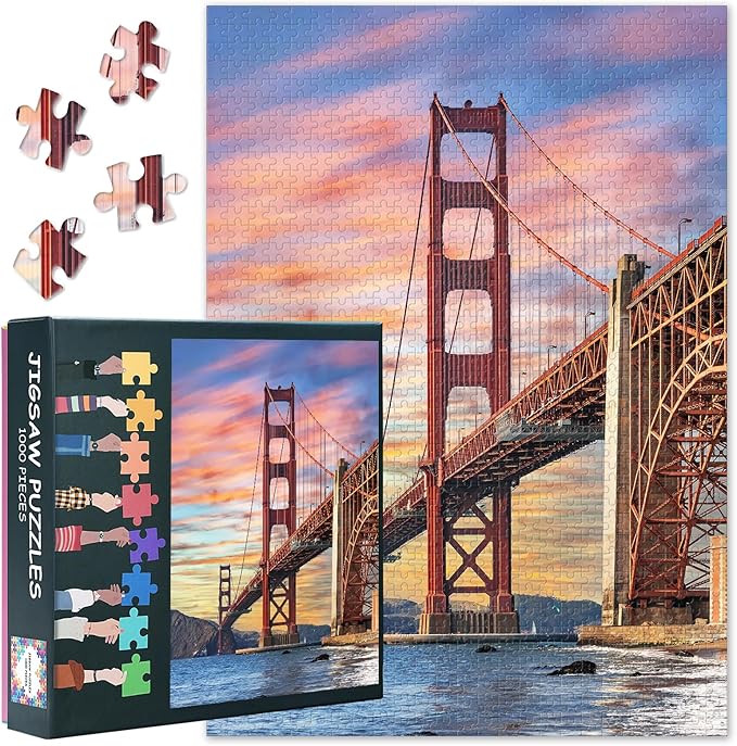 Jigsaw Puzzles 1000 Pieces The Golden Gate Bridge San Francisco 1000 Pieces Jigsaw Puzzles Educational Toy Landscape Puzzle Finished Size 19.5 x 27.5 Inch