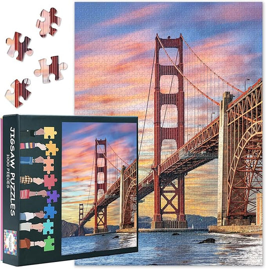 Jigsaw Puzzles 1000 Pieces The Golden Gate Bridge San Francisco 1000 Pieces Jigsaw Puzzles Educational Toy Landscape Puzzle Finished Size 19.5 x 27.5 Inch