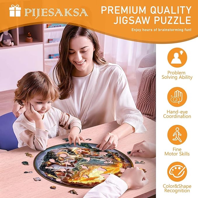 Christmas Wooden Puzzles for Adults, Snow Village Wooden Jigsaw Puzzle, Wood Puzzles Adult, Presents for Family and Friends, Wall Art Home Decor (L-13.4 * 13.4in- 280 Pieces)