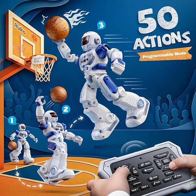 Ruko 6088 Programmable Robot, Gesture Sensing Intelligent Remote Control Robot for Kids 3-6 Years, Christmas Birthday Gift