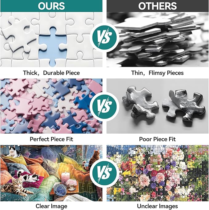 300 Piece Puzzles for Adults, 300 Piece Puzzles for Adults Large Piece, Fantasy Cat Winter Jigsaw Puzzle, Funny Gift for Adult Kids Senior Challenging Family Games Gift Toy, 20.5 X 15 in