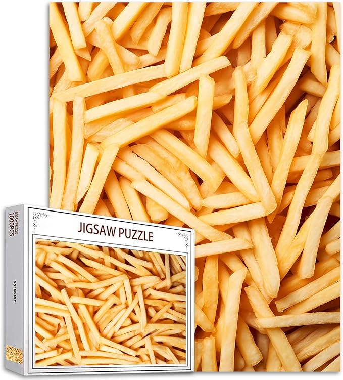Tucocoo 1000 Piece Jigsaw Puzzles for Adults French Fries Jigsaw Puzzle Snack Food Art 1000 Pieces Puzzles for Challenging Family Activity Educational Game Colorful DIY Crafts Puzzle Wall Decor Gifts