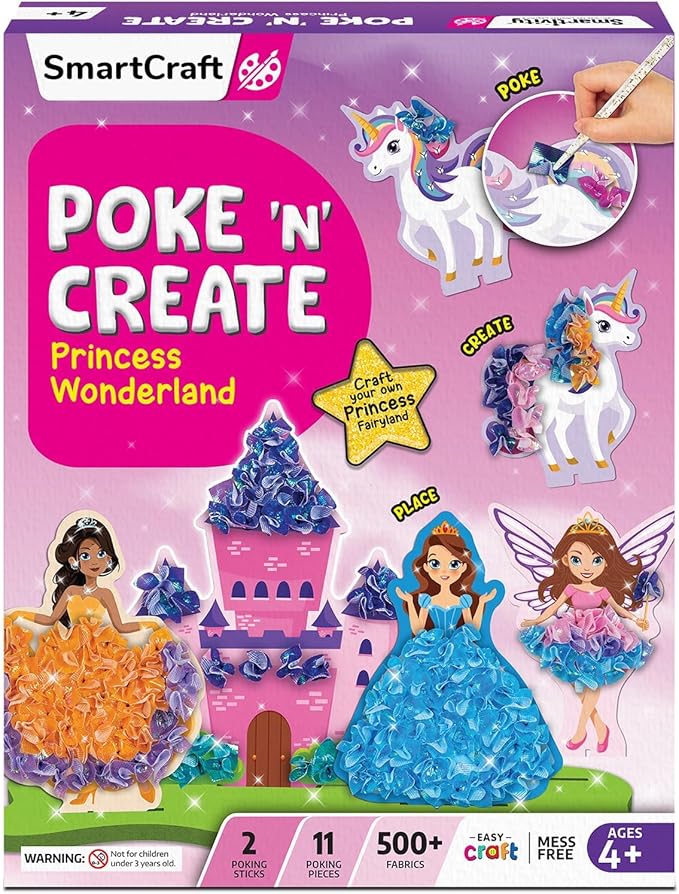 Smartivity Poke ‘n’ Create Princess Wonderland DIY Kit for Kids 4 to 10 Years, Creative Birthday Gift for Girls & Boys Age 4-5-6-7-8-9-10, DIY Art & Craft Activity Kit