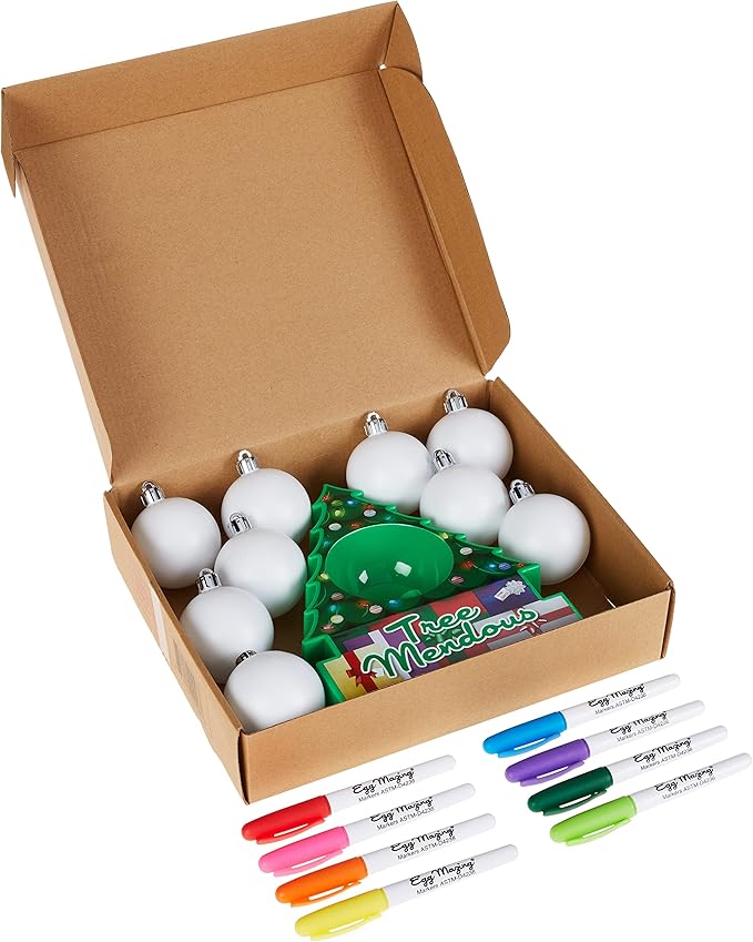 The Treemendous Ornament Decorator - Christmas Tree Ornament Decorating Kit & 6 Pack Ornament Combo Pack - Holiday Arts and Crafts Activity for Kids Ages 3 and Up