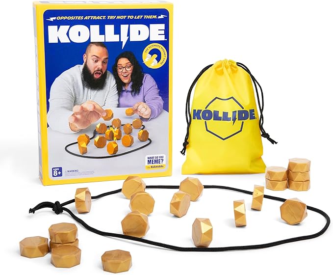 Kollide by Relatable, Exciting Magnetic Game for Family Game Night, Fun 2 Player Games for Kids, Includes 1 Rope, 20 Magnets & Carrying Bag