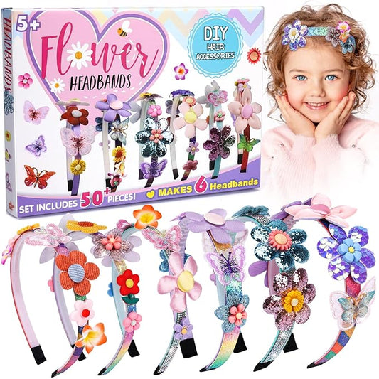 Gifts for 6 Year Old Girls: Craft Kits for Kids 6-12 | Fashion Girl Hair Accessories Making Set | That Allows Girls to Make Their Own Unique DIY Flower Hair Accessories