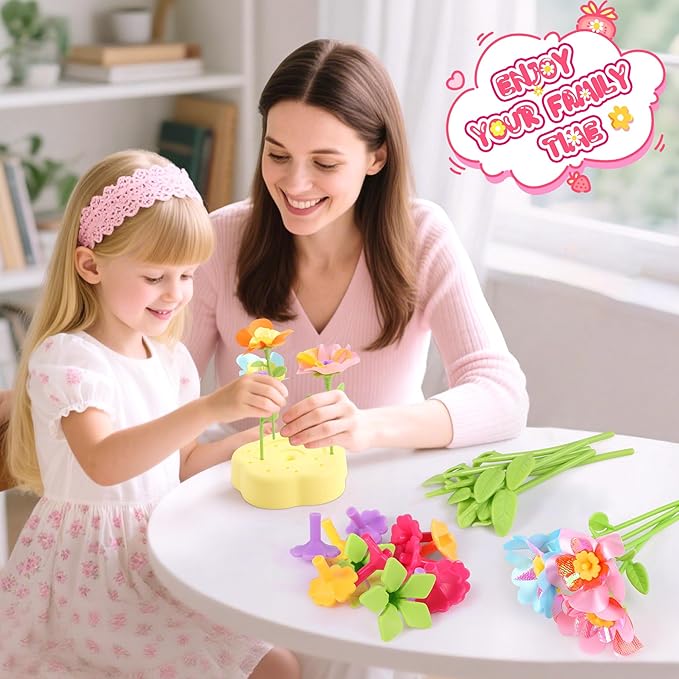 Kids Crafts, Arts and Crafts for Kids 4-6, Craft Kits, Frozen Toys, Fabric Flower Bouquets Toys, 6 Year Old Girl Birthday Gift, 8 Year Old Girl Birthday Gift, Christmas Gifts Halloween Crafts