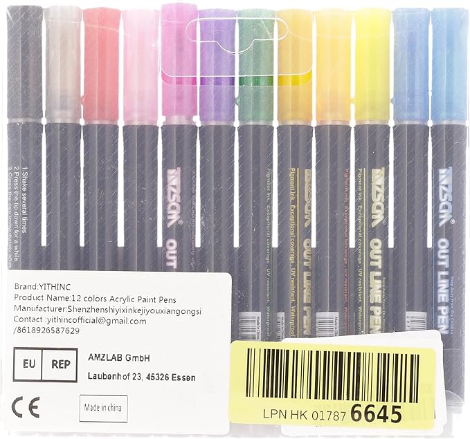 Outline Shimmer Markers, 12 Glitter Metallic Gel Pens for Coloring, Fun Gift for Halloween, Birthday Party Favors, Holiday Stocking Stuffers, Cool DIY Art Crafts Drawing Supplies