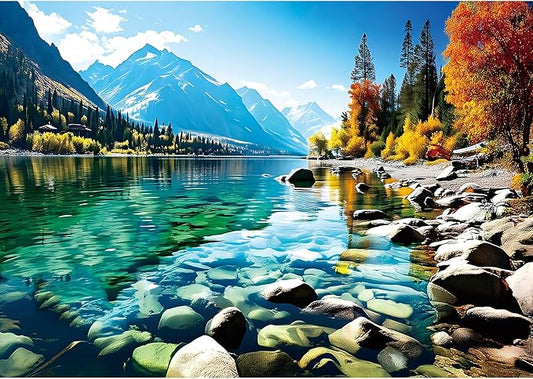 Blueforest 300 Piece Jigsaw Puzzle for Adults - Vibrant Mountain Landscape, Fun & Relaxing Adult Puzzles for Stress Relief 17x11 Inch