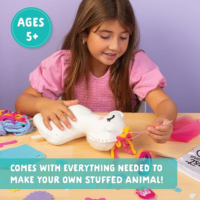 Craft-tastic - Make a Friend Unicorn - Mini Sewing Kit, Arts and Crafts, Kids Crafts, Craft Kit Makes 1 Easy-to-Sew Stuffie with Accessories, Bonus Travel Tote Included Ages 6+