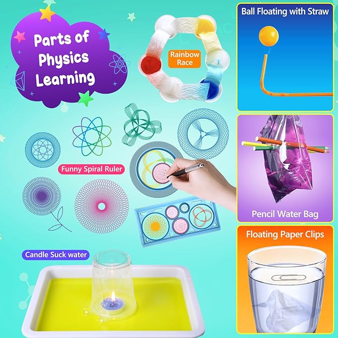 UNGLINGA 111 Experiments Science Kit for Kids, Chemistry Set, S.T.E.M Toys Boys Girls Birthday Gifts, Volcano, Crystal, Physics Lab Educational Learning Project