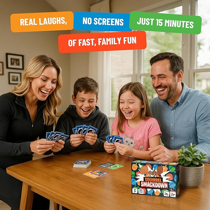 da Vinci's Room Squirrel Smackdown - The Fast Paced Family Card Game for 2-4 Players | Fun Card Games for Teens, Kids 8-12, or Adults (Original Edition)