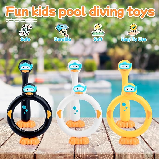 Pool Diving Toys for Kids, 6 PCS Swimming Pool Diving Rings, Summer Sticks Toys for Kids Ages 4-8 8-12, Fun Underwater Grow Training for Boys Girls