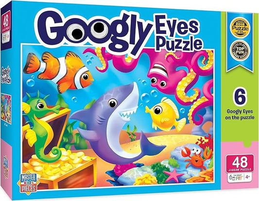 MasterPieces – 48 Piece Jigsaw Puzzle for Kids 4+ Years, Lil Shark with Googly Eyes, Educational and Fun Game, Gift Idea for Children, 19" x 14