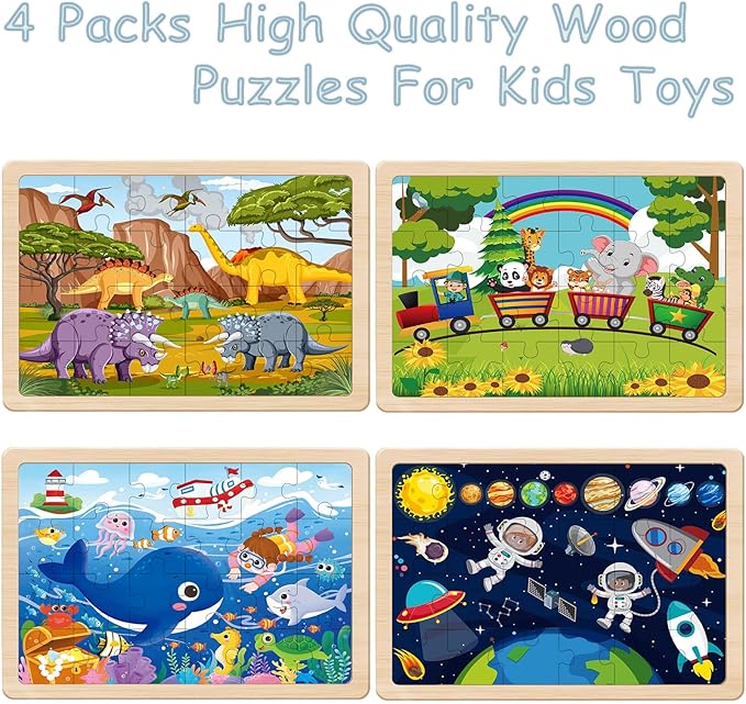 Puzzles for Kids Ages 4-6 24 Pieces Wooden Puzzles for Toddlers Ages 4 5 6 7 8 Year Olds Kids Puzzle Toys Children Jigsaw Puzzles for Boys and Girls Gifts