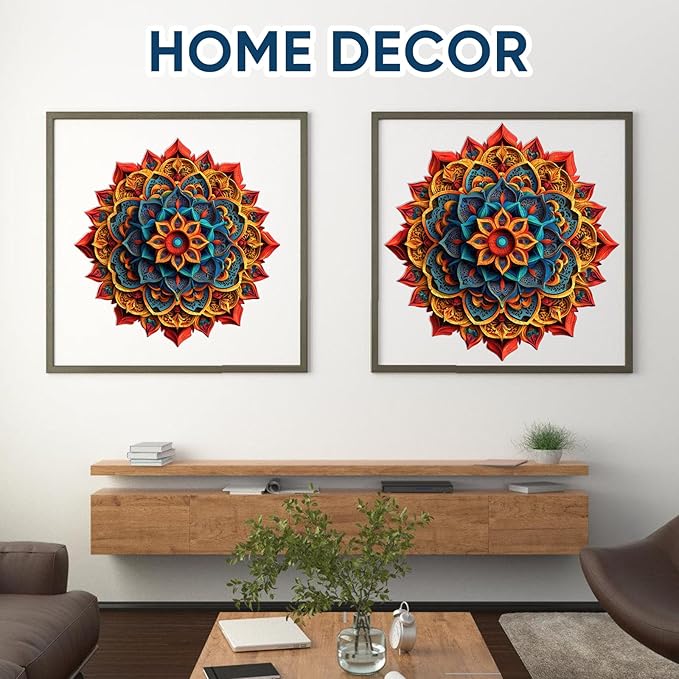 Ruikiyart Wooden Puzzles for Adults, 5MM 500 Pieces 3D Vision Mandala Wooden Jigsaw Puzzle, Unique Shaped Wooden Puzzles for Kids and Adults on Birthday, Thansgiving, Christmas (16.5"*16.5")