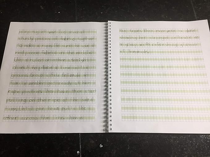 Channie’s Handwriting Improvement Spiral Notebook, Stylish Visual Writing & Printing Aid for Elementary School Students and Special Needs Kids & Teens, 120 Pages, Thick Paper, Size 10.5" x 9.5"