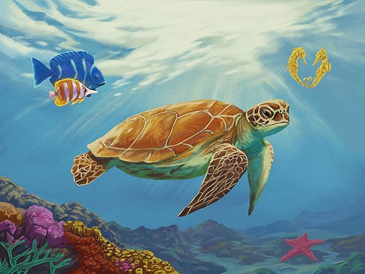 Large Piece Jigsaw Puzzle – Easy & Colorful, Dementia & Memory Activities for Seniors, Elderly Gifts, 16 Pieces, Aquamarine