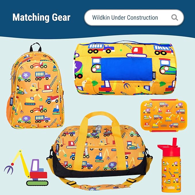 Wildkin Kids Insulated Lunch Box – Durable and Reusable for School & Travel - Under Construction