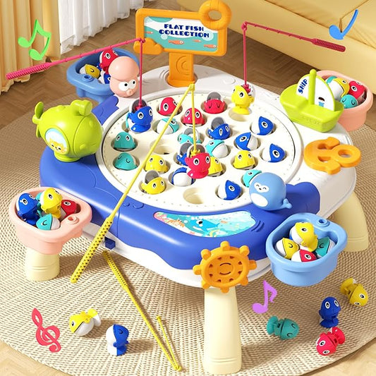 Magnetic Fishing Game for Kids Toddlers Ages 1-3 3-5 5-7, Fish Toy Board Game for Toddlers 1 2 3 4 5 6 7 8 Years Old, Fishing Table Toys Birthday Gifts