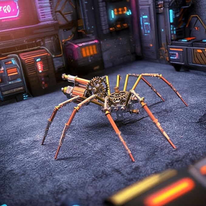 Steampunk Metal Insect Bug Mechanical Sculpture Insect Clockwork 3D Steampunk Metal Puzzle Kits for Adults (Mechanical Spider C)