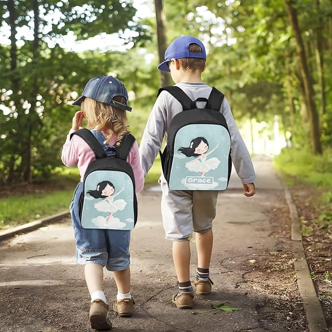 Cartoon Ballerina Toddler Backpack for Boys Girls 3-6 Small Preschool Backpacks for Kids Elementary Mini Bookbag for Preschool for School