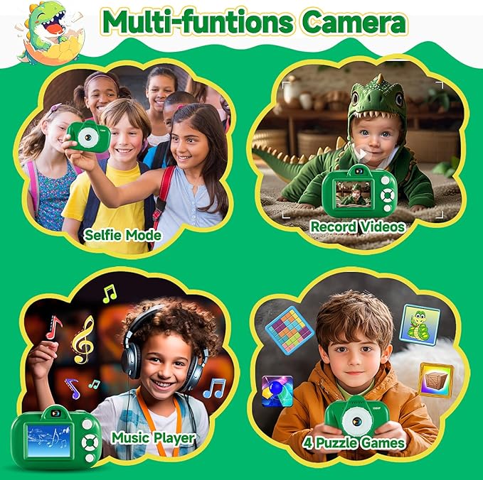 Kids Camera Digital Camera for Boys Age 3-8, 1080P Toddler Camera for Kids with 32GB SD Card, Toddler Boys Toys Age 6-8, Boy Toys for Ages 5-7