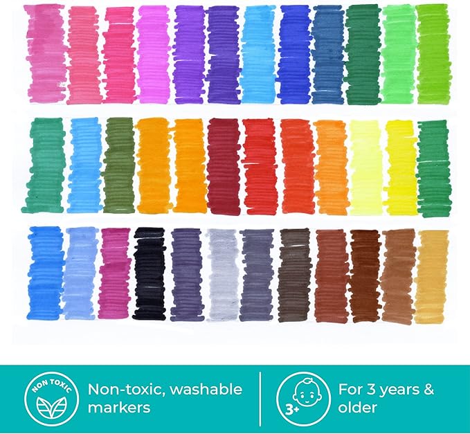 The Pencil Grip Magic Tri Stix, Non-Toxic and Washable Markers For Kids, 36 Assorted Stix Markers, TPG-399