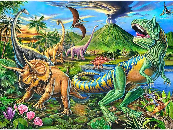 Puzzles for Kids Ages 4-8 Year Old,100 Piece Dinosaur Jigsaw Puzzle for Toddler Children Learning Educational Puzzles Toys for Boys and Girls - Every Piece is Unique…