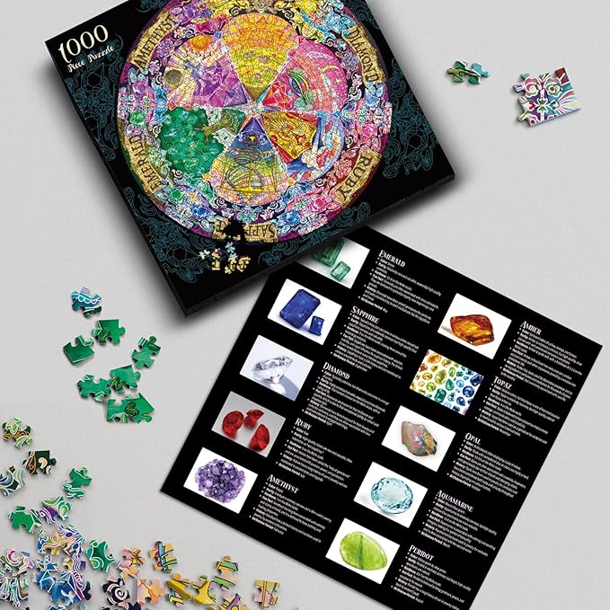 Antelope - 1000 Piece Mandala Puzzle for Adults, Gem Mandala Jigsaw Puzzles 1000 Pieces,1000 Piece Round Puzzles, Butterfly Puzzles, High Resolution, Matte Finish, Smooth Edging, No Dust