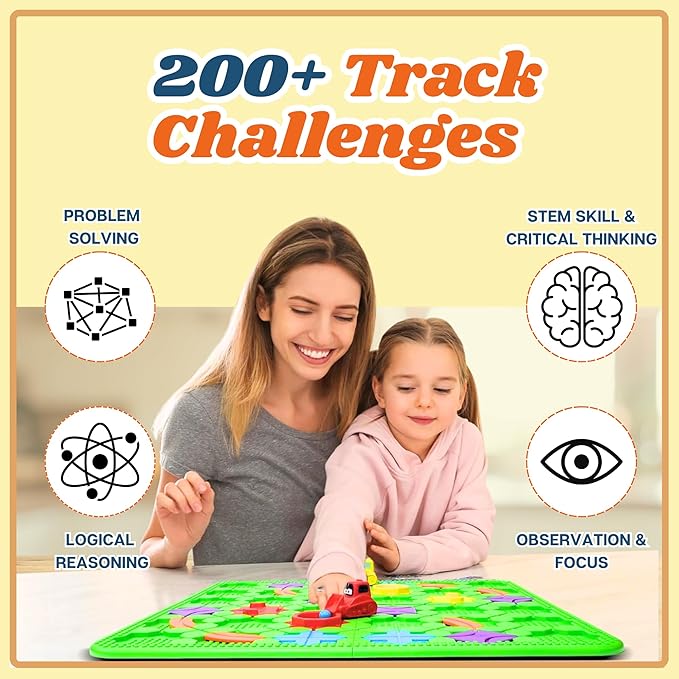 Logic Road Builder Game – STEM Board Game for Kids Ages 4-6 with 200+ Challenges | Educational for Boys and Girls, Perfect Holiday Toy.
