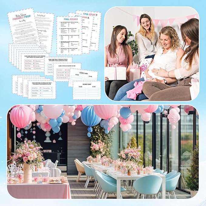 Baby Shower Friendly Feud Game with 2 Answer Buzzers, Feud Card for Family Game Night Fun Trivia Quiz for Party Office Class Groups Team Building