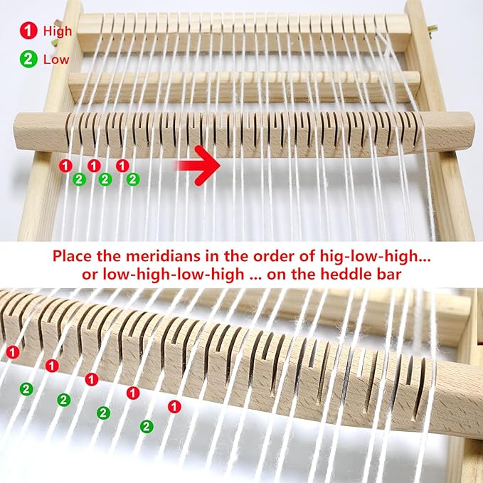 Sawvolker Wooden Multi-Craft Weaving Loom Kit,15.5" H x 9.85" W Large Weaving Frame Loom for Beginners Kids Adult Seniors Crafts,Hand-Knitting Weaving Machine with Shuttles Handcraft Weaving Loom
