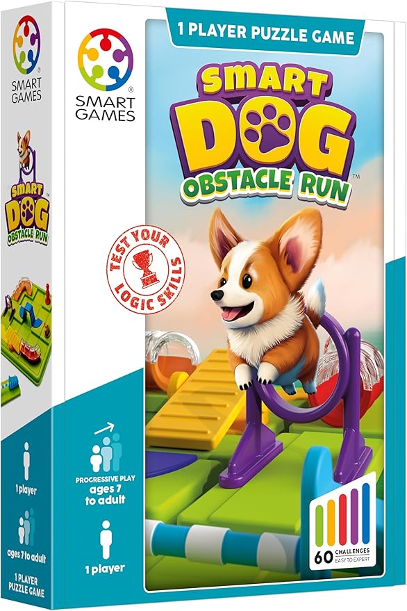 SmartGames Smart Dog: Agility Course Travel-Friendly Logic Game for Ages 7 - Adult with 60 Challenges
