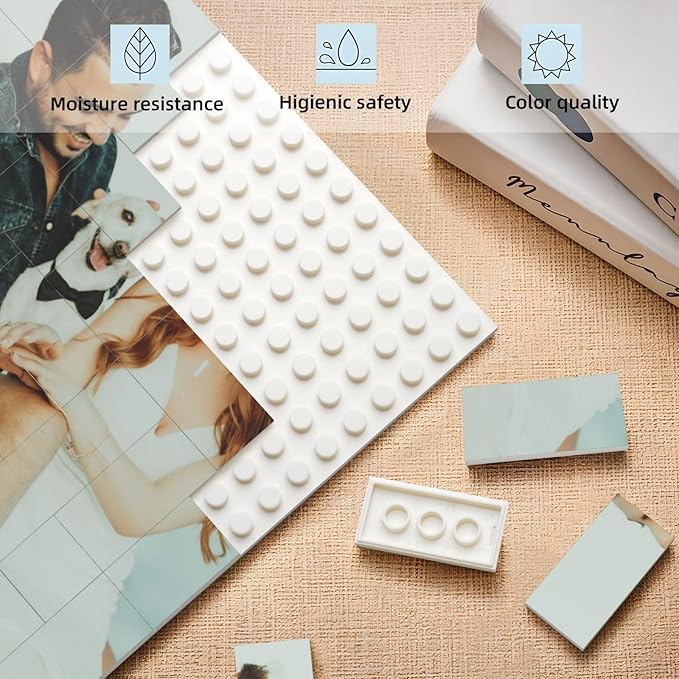 Custom Building Brick Personalized Photo Block Puzzle Valentines Day Gifts Building Block Family Portrait Photograph DIY Gifts for Women, Men,Kids Horizontal Shaped Brick Puzzle (Horizontal Shaped)