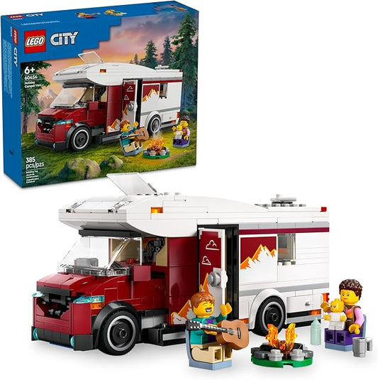 LEGO City Holiday Adventure Camper Van Building Toy Set - Vacation Toy for Kids, Boys and Girls, Ages 6+ - Gift for Birthdays - Includes 3 Minifigures and Accessories - 60454