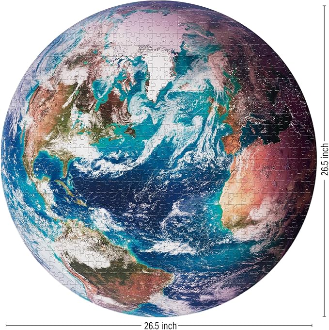 Antelope 2 in 1 Round Puzzle Bundle - Earth and Sun Space Jigsaw Puzzle - 1000 Piece Planet Puzzle