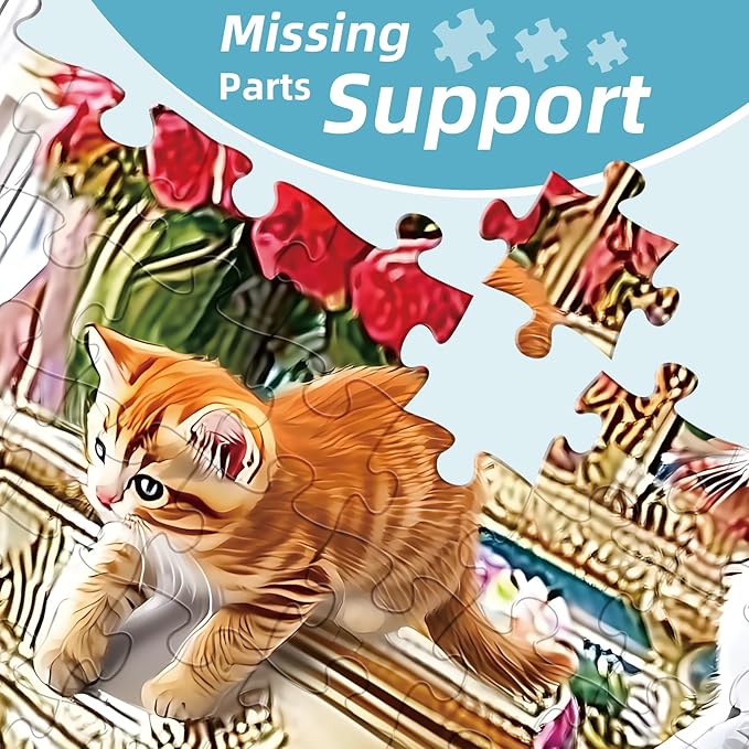 Puzzles for Adults 500 Pieces,Cute Cats Puzzle for Adults,Cozy House & Kittens Jigsaw Puzzles,Recyclable Cardboard Puzzles for Seniors Kids Teen,Puzzle for Family Game Nights, 20.5x15 in