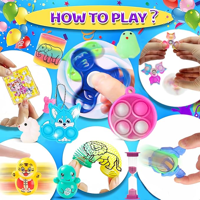 212-Pack Assorted Party Favors Gift Toy Set for Boys Girls, Novelty Items for Events, Prize Drawings, Carnival Favors, Surprise Bag Fillers, Celebration Supplies Class Gift for 3 Years and Above