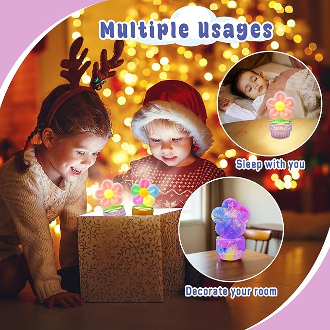 ASIOWELY Paint Your Own Flower Lamp Kit,Arts and Crafts Supplies for Kids Toys Ages 4-6-8-12,DIY Art Night Light Painting Set for Girls Ages 5-10,Birthday Gifts for 3-12 + Year Old Toddler Teens Adult