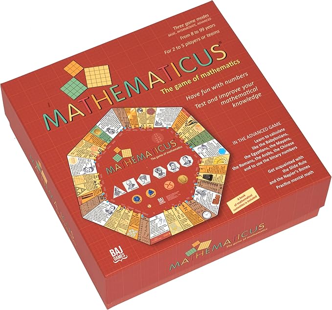 Math Board Game - [English Edition] - Mathematicus: Where Numbers Meet History. Explore The multicultural World of Ancient Mathematics and Calculation Tools - 2-5 Players Challenges - 525 Pieces