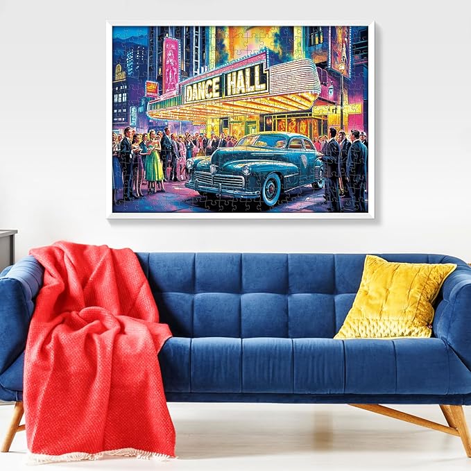 300 Piece Puzzles for Adult, Neon Dance Hall Puzzle 300 Pieces for Adults Kids Senior, Retro Style Adult Puzzles, Challenging Family Puzzle Colorful Activity Game Gift for Friend 20.5 X 15 Inches