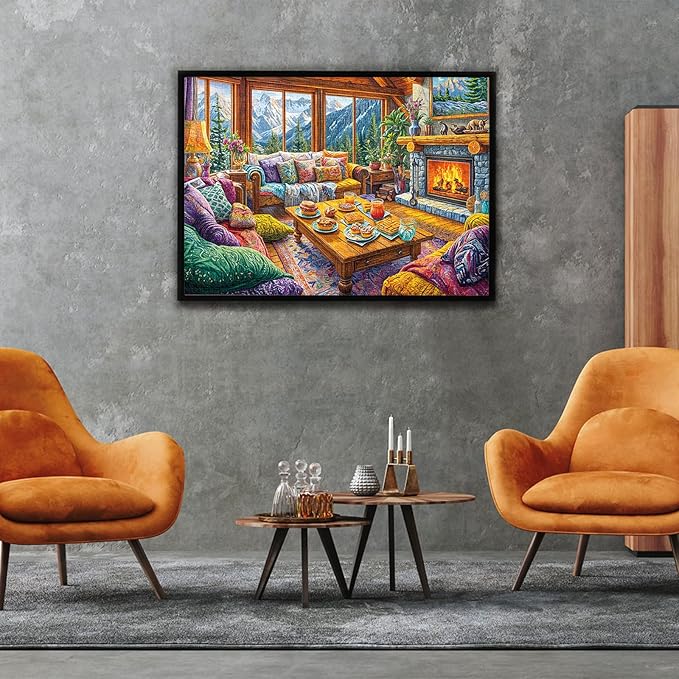 Warm Home Puzzles for Adults 1000 Pieces, Jigsaw Puzzles for Adults 1000 Piece, Challenging Game Toys, Impossible Puzzle, Family Decoration Puzzle