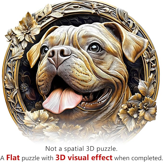 Wooden Jigsaw Puzzles, Metal French Bulldog Wooden Puzzles for Adults with Unique Shape, Adult Jigsaw Puzzle, Birthday Gifts for Adults, 8.5"x8.4" - 100pcs