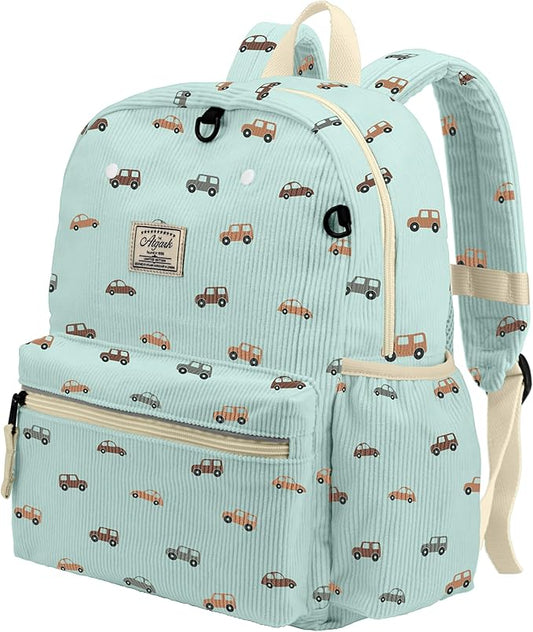 Corduroy Kids Backpack for Boys 6-10: Boys Backpacks for Elementary Kindergarten 15” H Fit Folder