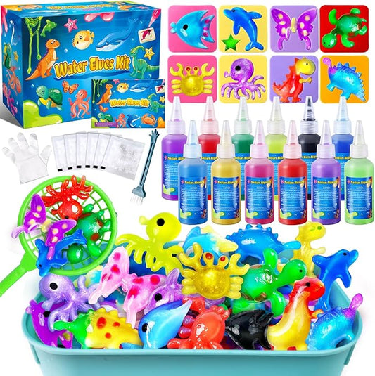 Kacwsoay Magic Water Elf Toy Kit for Kids - Water Pets with 12 Colors - DIY Squishies Maker Crafts Birthday Gifts for Boys and Girls