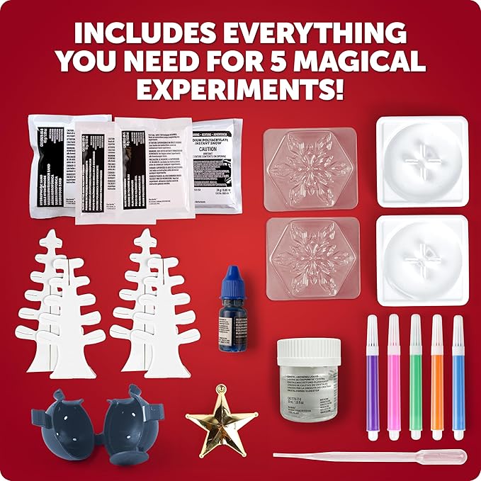 Santa's Christmas Science Workshop - Holiday STEM Kit for Kids with 5 Magical Experiments & 20 Bonus Activities, Educational Science Kit Stocking Stuffers, Crafts for Kids Age 8 and Up