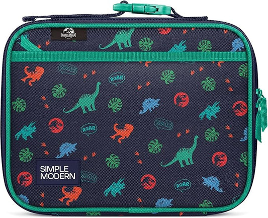 Simple Modern Jurassic Park Kids Lunch Box for Toddler | Reusable Insulated Bag for Girls | Meal Containers for School with Exterior and Interior Pockets | Hadley Collection | Jurassic Dinosaur Roar