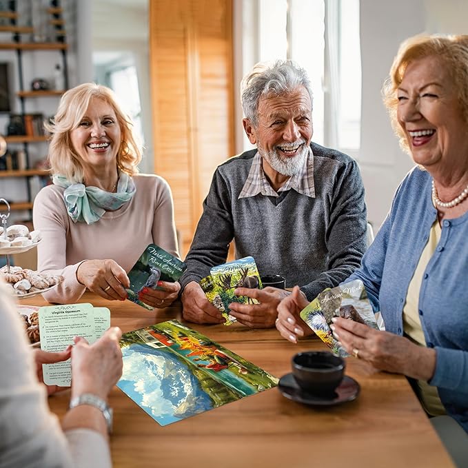 QUOKKA 60 Pieces Dementia Puzzles for Elderly - 3SET Large Piece Puzzles for Seniors - 9 Memory Flashcards with Facts I 25 Discussion Prompts per Puzzle - Alzheimer's Activities Products for Elderly