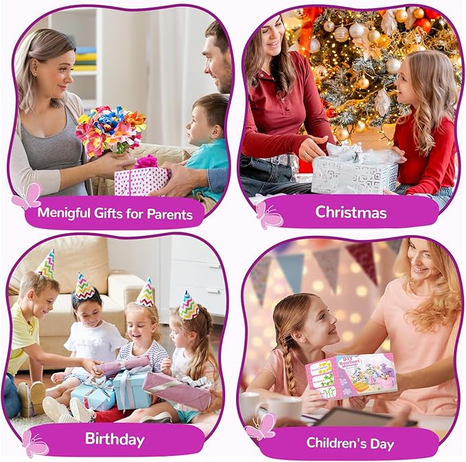 GPPNKC Flower Bouquet Craft Kit DIY Arts and Crafts Toddler Toys Flowers Market Toy Educational Fun DIY Activity Set Birthday Gift for 4 5 6 7 8+ Year Old Girls and Boys